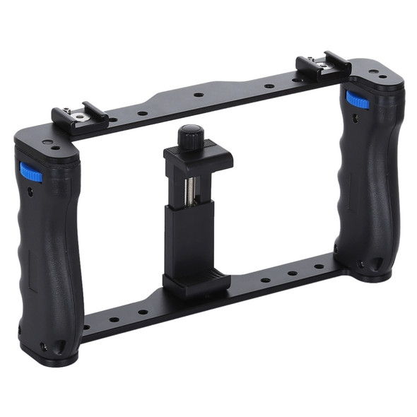 PULUZ Vlogging Live Broadcast Smartphone Cage Video Rig Filmmaking Recording Handle Stabilizer Bracket for iPhone, Galaxy, Huawei, Xiaomi, HTC, LG, Google, and Other Smartphones