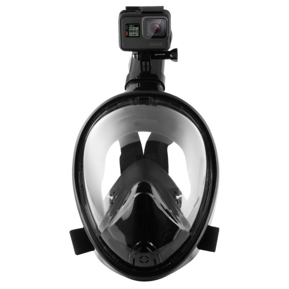 PULUZ 260mm Tube Water Sports Diving Equipment Full Dry Snorkel Mask for GoPro HERO10 Black / HERO9 Black / HERO8 Black / HERO7 /6 /5 /5 Session /4 Session /4 /3+ /3 /2 /1, Insta360 ONE R, DJI Osmo Action and Other Action Cameras, S/M Size(Black)