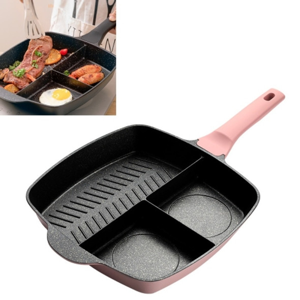 3 In 1 Multifunctional Steak Frying Pan Breakfast Pan Non-Stick Pan(Pink)