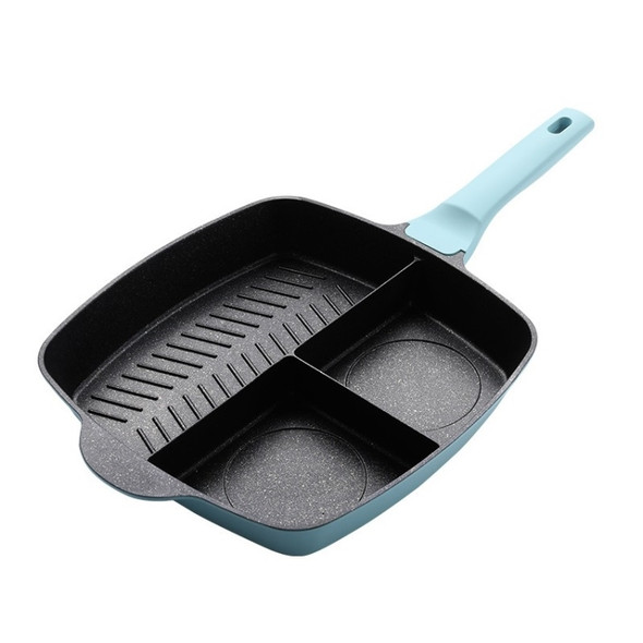 3 In 1 Multifunctional Steak Frying Pan Breakfast Pan Non-Stick Pan(Blue)