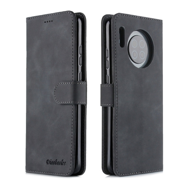 For Huawei Mate 30 Diaobaolee Pure Fresh Grain Horizontal Flip Leather Case with Holder & Card Slots(Black)