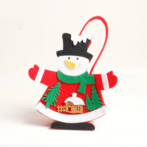 2 PCS Christmas Santa Claus thick Non-woven Candy Gift Decorative Bag(Snowman )