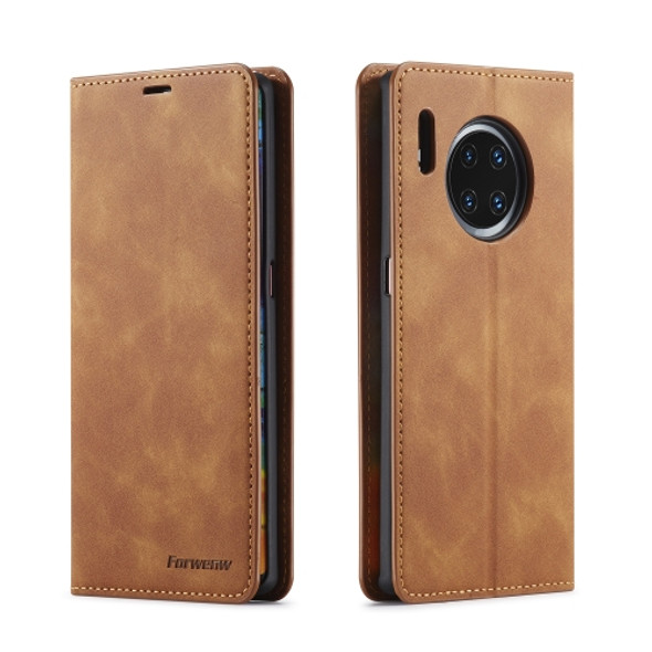 For Huawei Mate 30 Forwenw Dream Series Oil Edge Strong Magnetism Horizontal Flip Leather Case with Holder & Card Slots & Wallet & Photo Frame(Brown)
