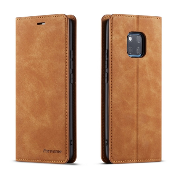 For Huawei Mate 20 Pro Forwenw Dream Series Oil Edge Strong Magnetism Horizontal Flip Leather Case with Holder & Card Slots & Wallet & Photo Frame(Brown)