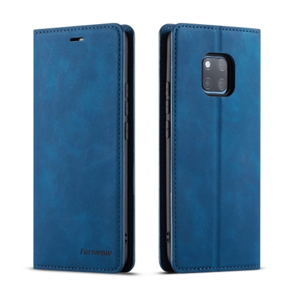 For Huawei Mate 20 Pro Forwenw Dream Series Oil Edge Strong Magnetism Horizontal Flip Leather Case with Holder & Card Slots & Wallet & Photo Frame(Blue)