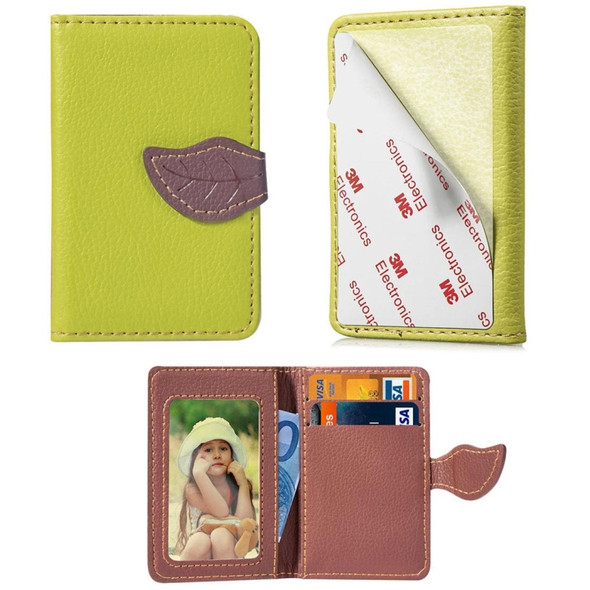 Multi-functional Wallet Card Bag Can be Attached to The Phone or The Car(Green)