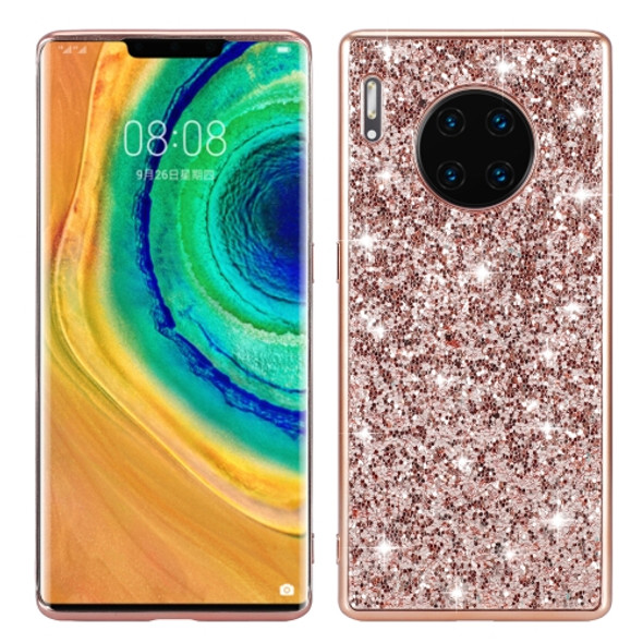 For Huawei Mate 30 Pro Glittery Powder Shockproof TPU Case(Rose Rold)