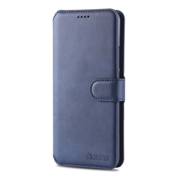 For Huawei Mate 20 Pro AZNS Calf Texture Magnetic Horizontal Flip PU Leather Case with Holder & Card Slots & Photo Frame(Blue)