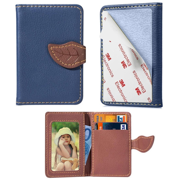 Multi-functional Wallet Card Bag Can be Attached to The Phone or The Car(Blue)