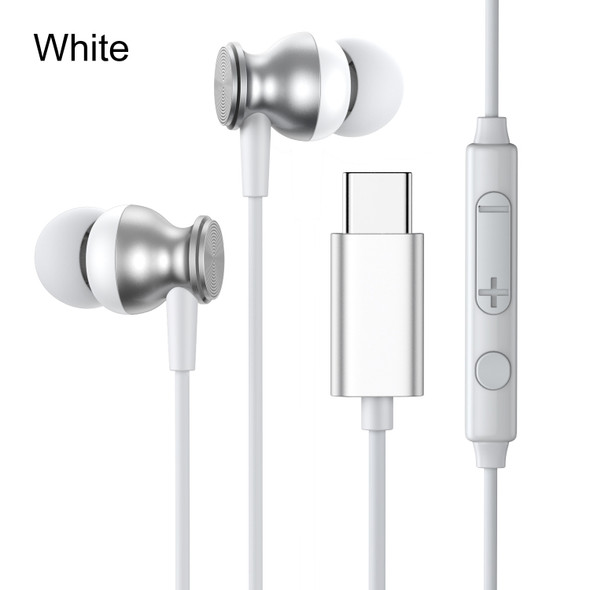 JOYROOM JR-EC04 Type-C In-ear Wired Control Earphone with Mic, Cable Length: 1.2m(White)