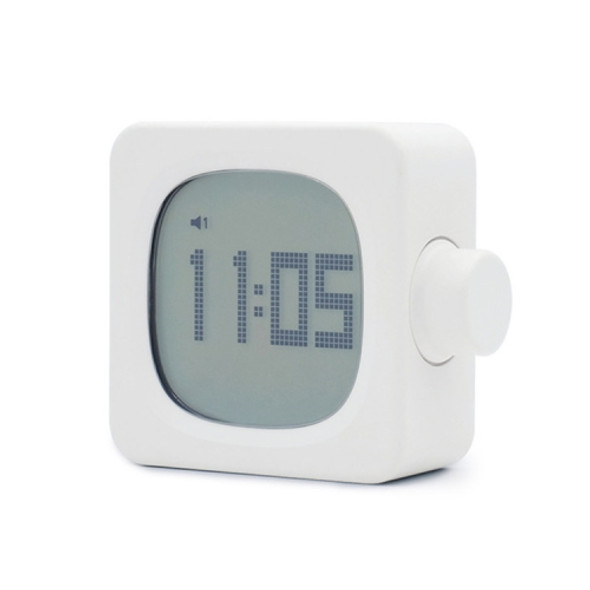 Square Alarm Clock Child Student Night Light Wake-up Lamp Led Charging Mini Small Alarm Clock(White)