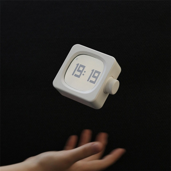 Square Alarm Clock Child Student Night Light Wake-up Lamp Led Charging Mini Small Alarm Clock(White)