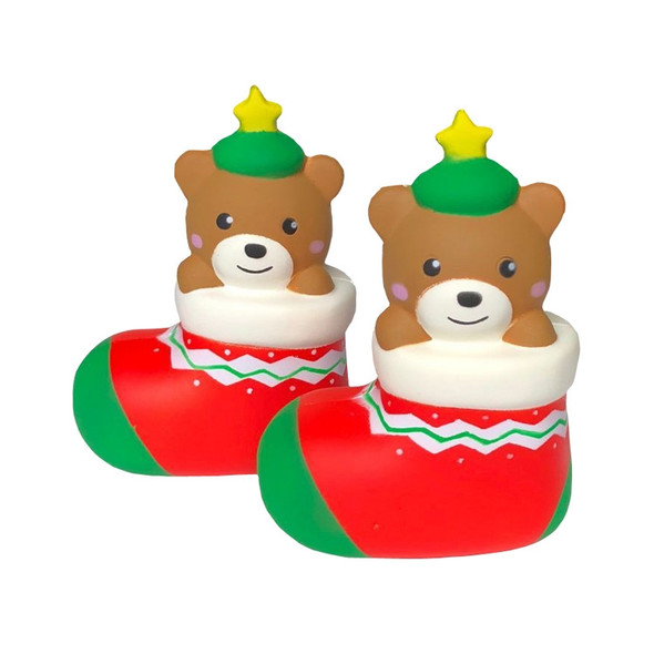 TTPU1126 Slow Rebound Cartoon Toys Christmas Shoes And Socks Bear Ornaments