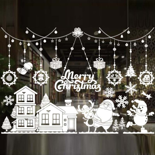 3 PCS Christmas Decoration Window Stickers Wall Stickers Shopping Mall Supermarket Window Decoration(White A58)