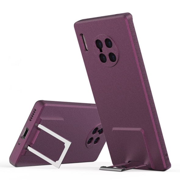For Huawei Mate 30 Skin Feel Frosted TPU Shockproof Phone Case with Telescopic Holder(Plum)