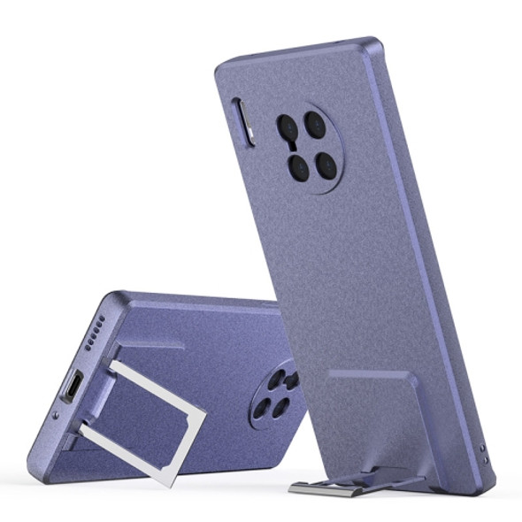 For Huawei Mate 30 Skin Feel Frosted TPU Shockproof Phone Case with Telescopic Holder(Purple)