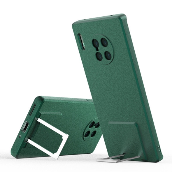 For Huawei Mate 30 Skin Feel Frosted TPU Shockproof Phone Case with Telescopic Holder(Green)