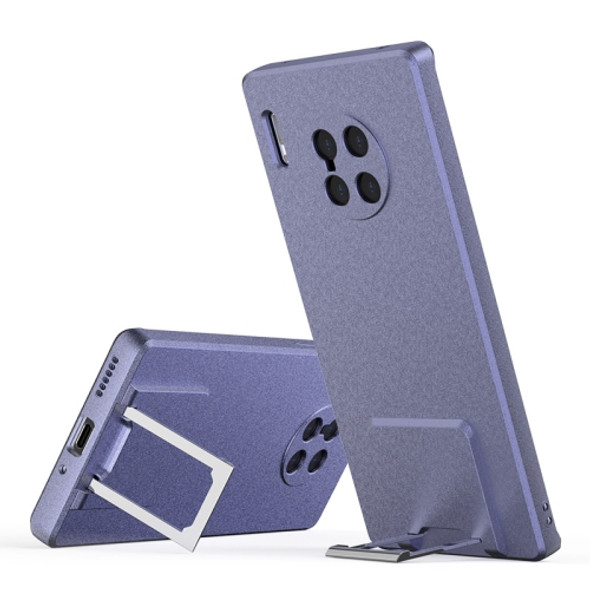 For Huawei Mate 30 Pro Skin Feel Frosted TPU Shockproof Phone Case with Telescopic Holder(Purple)