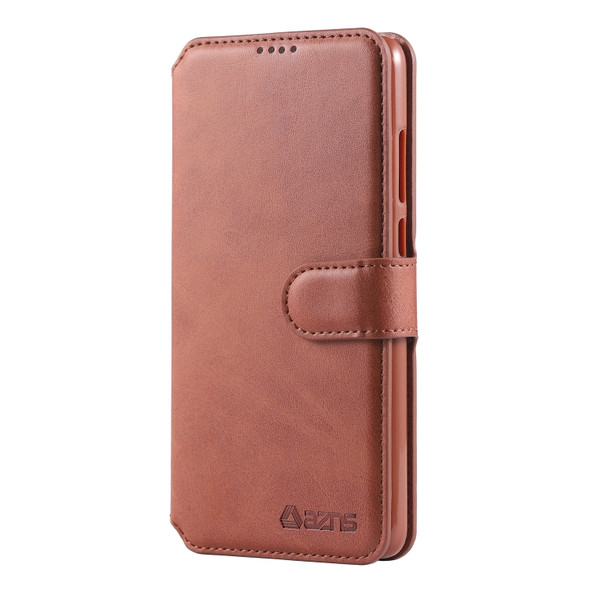 For Huawei P30 AZNS Calf Texture Magnetic Horizontal Flip PU Leather Case with Holder & Card Slots & Photo Frame(Brown)