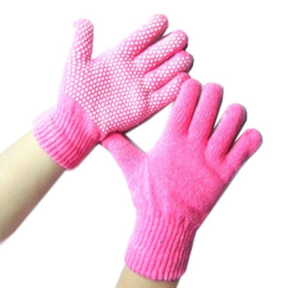 10 Pairs Plastic Granule Non-slip Full Finger Gloves Labor Gloves for Children, Size:2-8 Years Old(Pink)