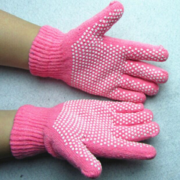 10 Pairs Plastic Granule Non-slip Full Finger Gloves Labor Gloves for Children, Size:2-8 Years Old(Pink)