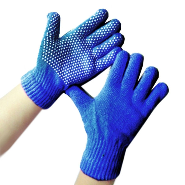 10 Pairs Plastic Granule Non-slip Full Finger Gloves Labor Gloves for Children, Size:2-8 Years Old(Blue)