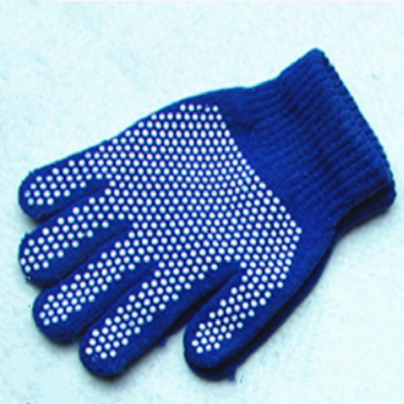 10 Pairs Plastic Granule Non-slip Full Finger Gloves Labor Gloves for Children, Size:2-8 Years Old(Blue)
