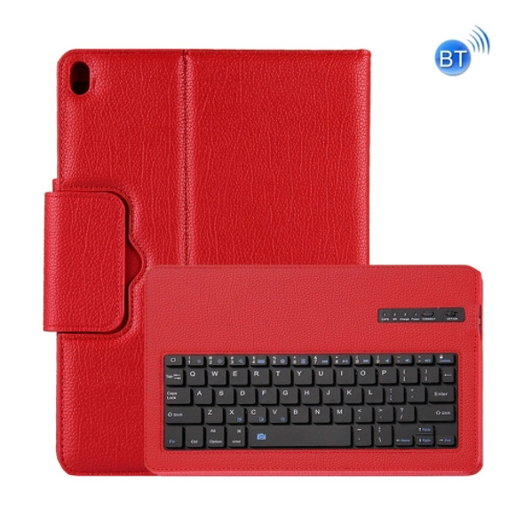 Detachable Bluetooth Keyboard + Litchi Texture Horizontal Flip Leather Case with Holder for iPad Pro 11 inch (2018)(Red)