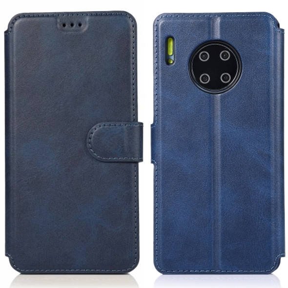 For Huawei Mate 30 Pro Calf Texture Magnetic Buckle Horizontal Flip Leather Case with Holder & Card Slots & Wallet & Photo Frame(Blue)