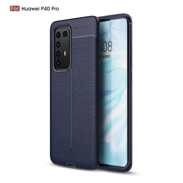 For Huawei P40 Pro Litchi Texture TPU Shockproof Case(Navy Blue)