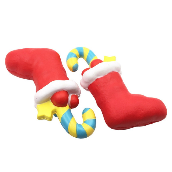 TTPU1122 Slow Rebound Decompression Toy Christmas Socks Cane Ornaments