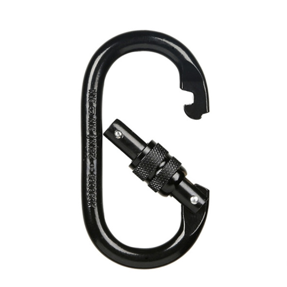 XINDA XDQ96068 Outdoor Equipment Climbing Main Lock Carabiner O-Shaped Steel Lock Wire Buckle Lock(Black)