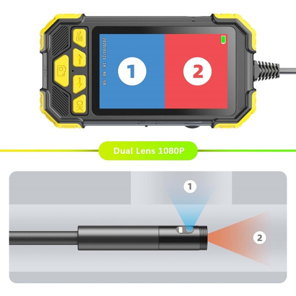 Y19 3.9mm Single Lens Hand-held Hard-wire Endoscope with 4.3-inch IPS Color LCD Screen, Cable Length:2m(Yellow)