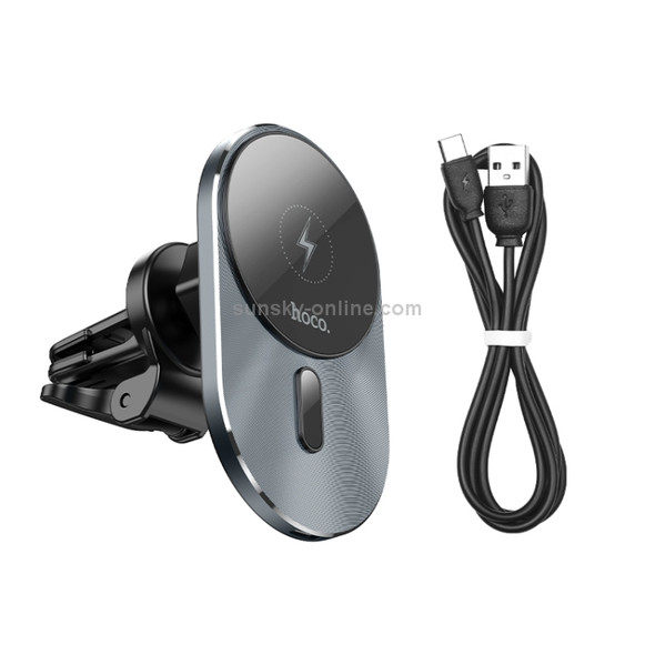 hoco CA91 Car Magnetic Wireless Fast Charging Holder (Grey)