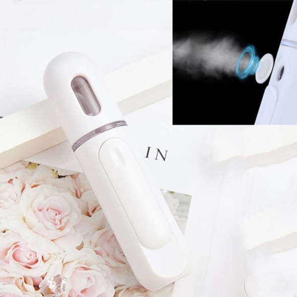 Nano Spray Water Hydration Beauty Facial Instrument Portable Handheld USB Charging Air Humidifier Alcohol Disinfection Spayer(Ivory White)