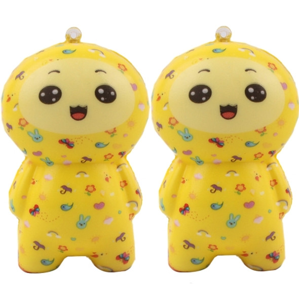 2 PCS TTPU1252 Color-Printed Smiley Face Doll Slow Rebound Decompression Toy(Yellow)