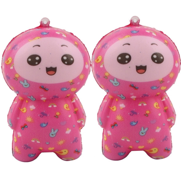 2 PCS TTPU1252 Color-Printed Smiley Face Doll Slow Rebound Decompression Toy(Pink)