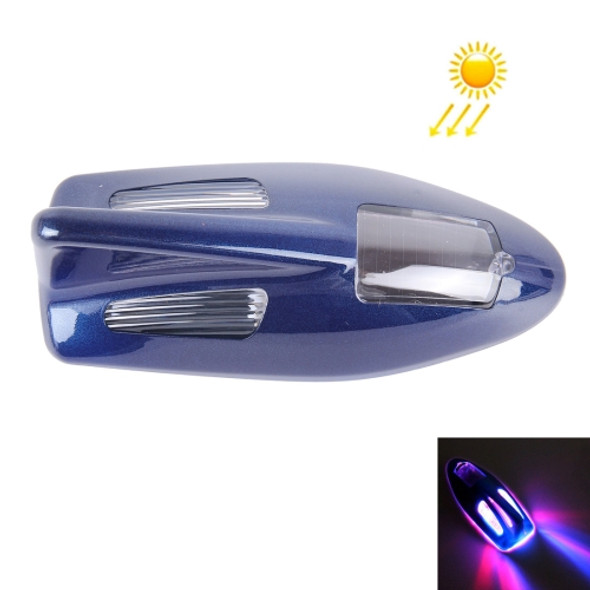 Solar Colorful Light Anti Collision Shark Fin Car Taillight LED Flash Warning Light Caution Light(Dark Blue)