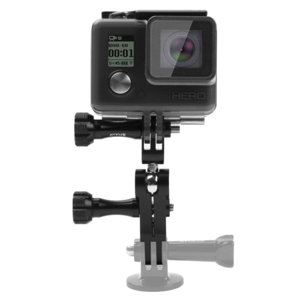PULUZ CNC Aluminum Ball Joint Mount with 2 Long Screws for GoPro HERO10 Black / HERO9 Black / HERO8 Black /7 /6 /5 /5 Session /4 Session /4 /3+ /3 /2 /1, DJI Osmo Action, Xiaoyi and Other Action Cameras(Black)