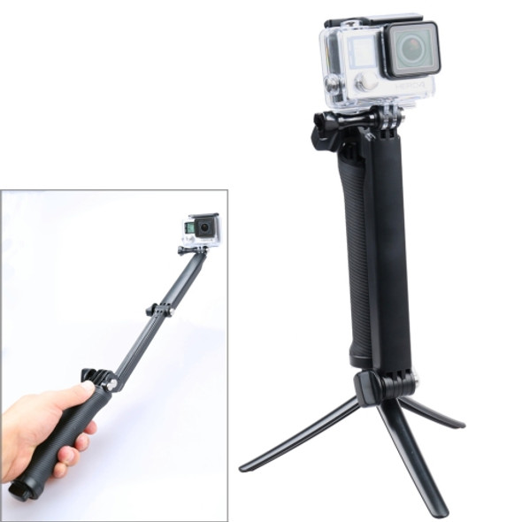 3-Way Multi Function Extendable Monopod Tripod Folding Rotating Arm Camera Handle for GoPro HERO9 Black / HERO8 Black / HERO7 /6 /5 /5 Session /4 Session /4 /3+ /3 /2 /1, Insta360 ONE R, DJI Osmo Action and Other Action Cameras
