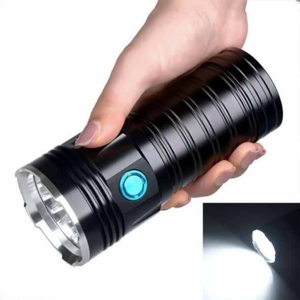 3 Gears, K18MAX 18xT6, Luminous Flux: 5400lm LED Flashlight, with 4 18650 Batteries(Black)