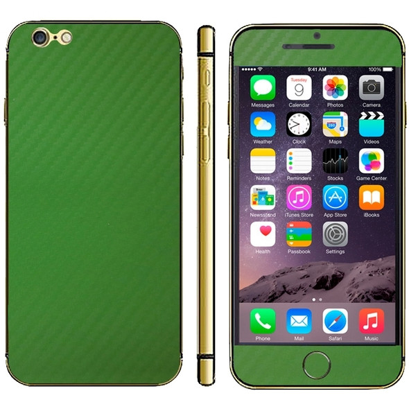 Carbon Fiber Texture Mobile Phone Decal Stickers for iPhone 6 & 6S(Green)