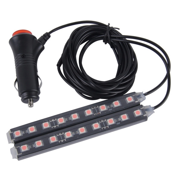 2 in 1 4.5W 18 SMD-5050-LEDs RGB Car Interior Floor Decoration Atmosphere Neon Light Lamp, DC 12V(Pink Light)