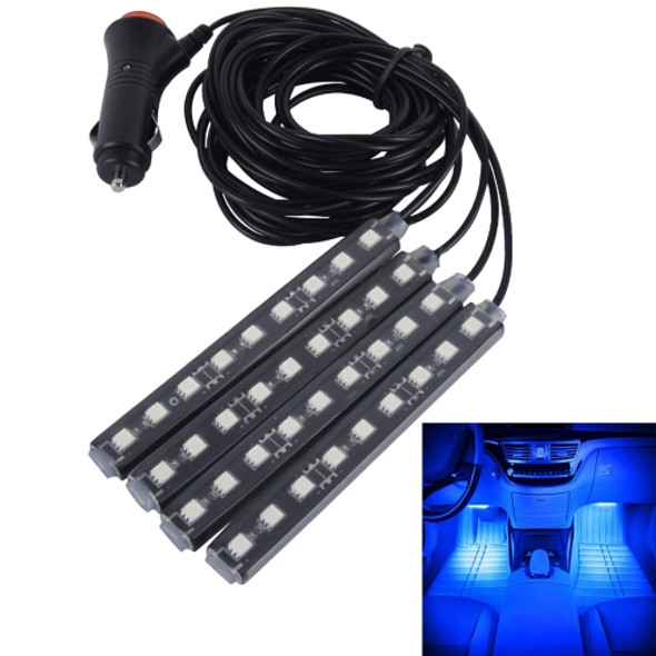 4 in 1 4.5W 36 SMD-5050-LEDs RGB Car Interior Floor Decoration Atmosphere Neon Light Lamp, DC 12V (Blue Light)