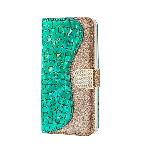 Crocodile Texture Matching Horizontal Flip Leather Case with Card Slots & Holder For Galaxy S9(Green)