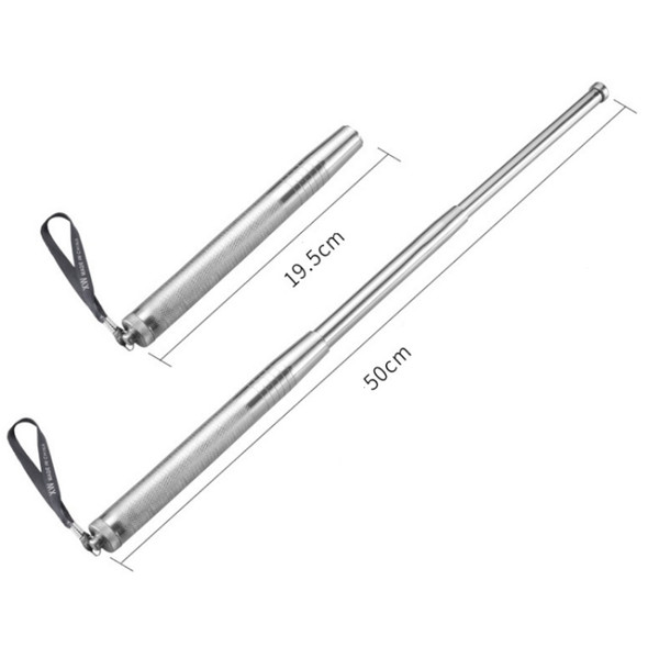 2 PCS Three-Section Self-Defense Martial Arts Stick Fitness Telescopic Hard Stick(White)