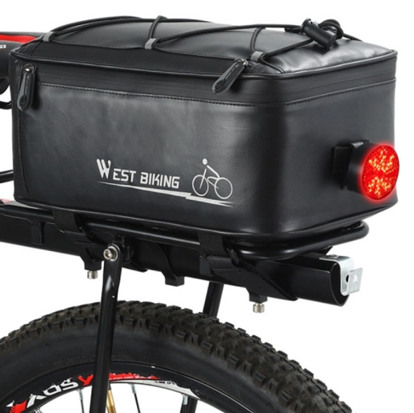 WEST BIKING Electric Bike Back Seat Driving Bag Mountain Bike Riding Waterproof Storage Bag(Black)