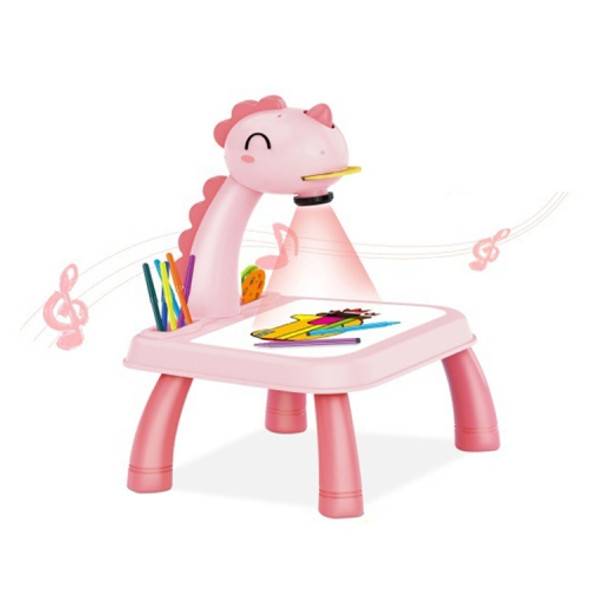 Children Multifunctional Projection Painting Toy Writing Board, wthout Watercolor Pen, Style: Dinosaur Pink