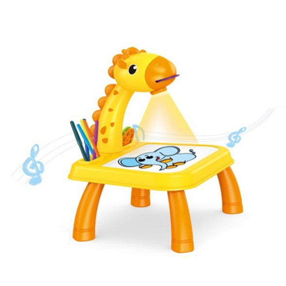 Children Multifunctional Projection Painting Toy Writing Board, wthout Watercolor Pen, Style: Giraffe Yellow