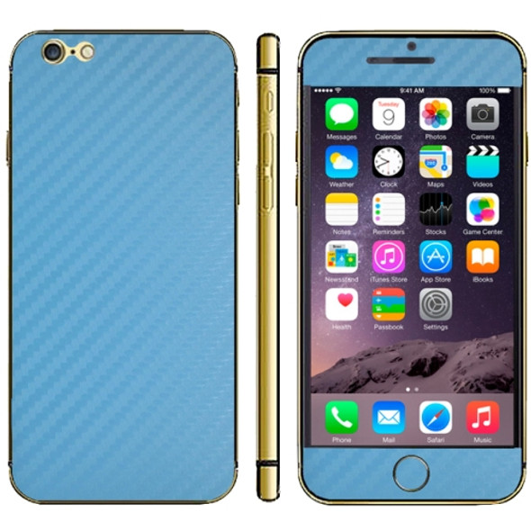 Carbon Fiber Texture Mobile Phone Decal Stickers for iPhone 6 & 6S(Blue)